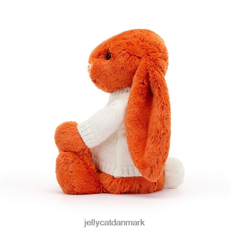 legetøj LHVJ00504 bashful mandarin kanin med personlig creme sweater orange Jellycat