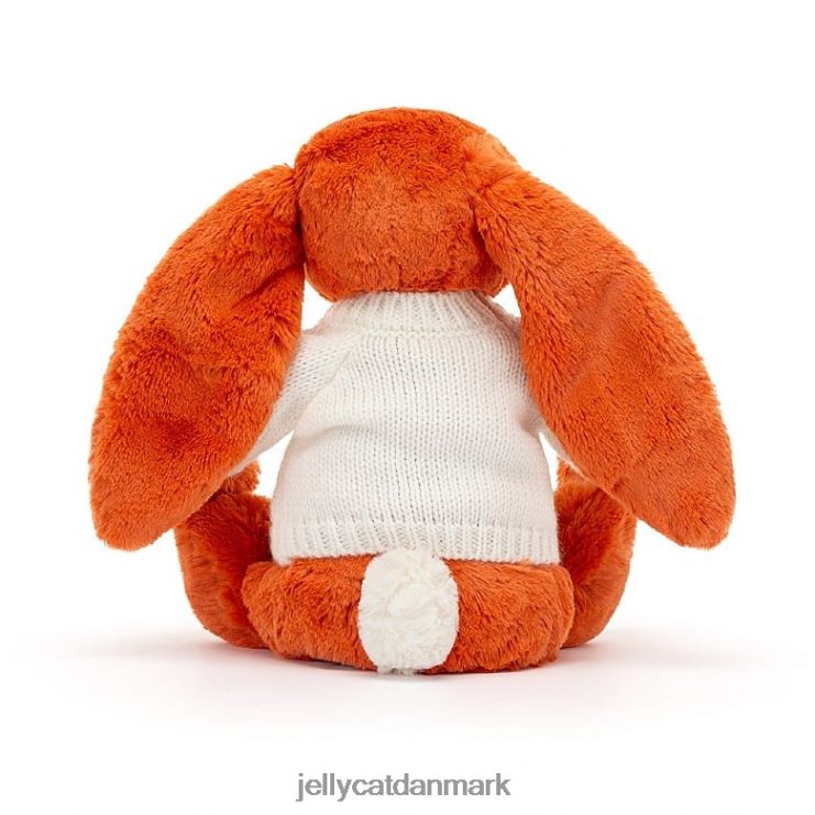legetøj LHVJ00504 bashful mandarin kanin med personlig creme sweater orange Jellycat