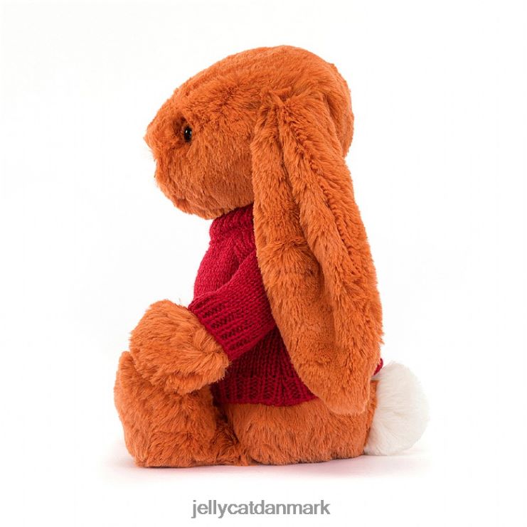 legetøj LHVJ00509 bashful mandarin kanin med personlig rød sweater orange Jellycat
