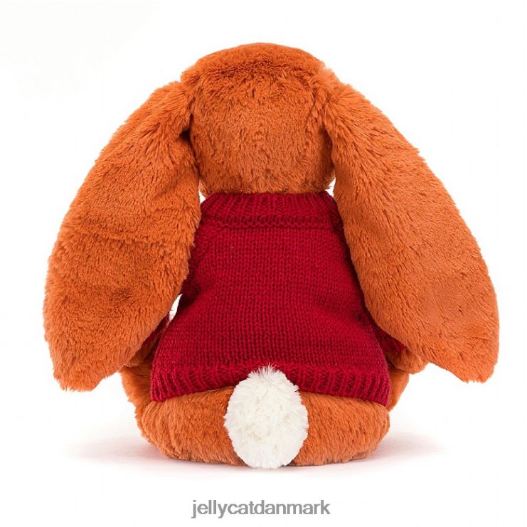 legetøj LHVJ00509 bashful mandarin kanin med personlig rød sweater orange Jellycat