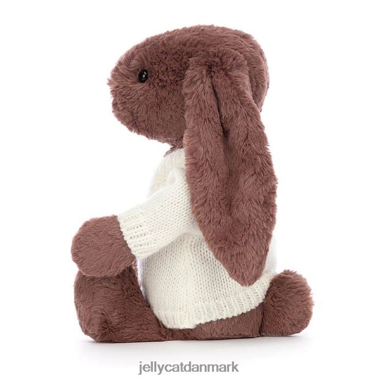 legetøj LHVJ00513 bashful fudge bunny med personlig creme jumper chokolade Jellycat