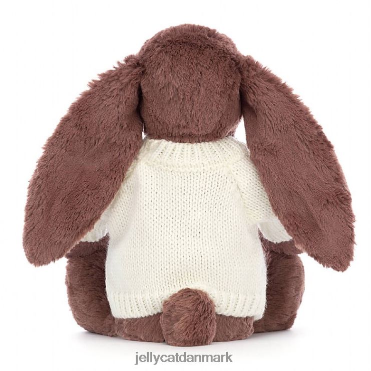 legetøj LHVJ00513 bashful fudge bunny med personlig creme jumper chokolade Jellycat