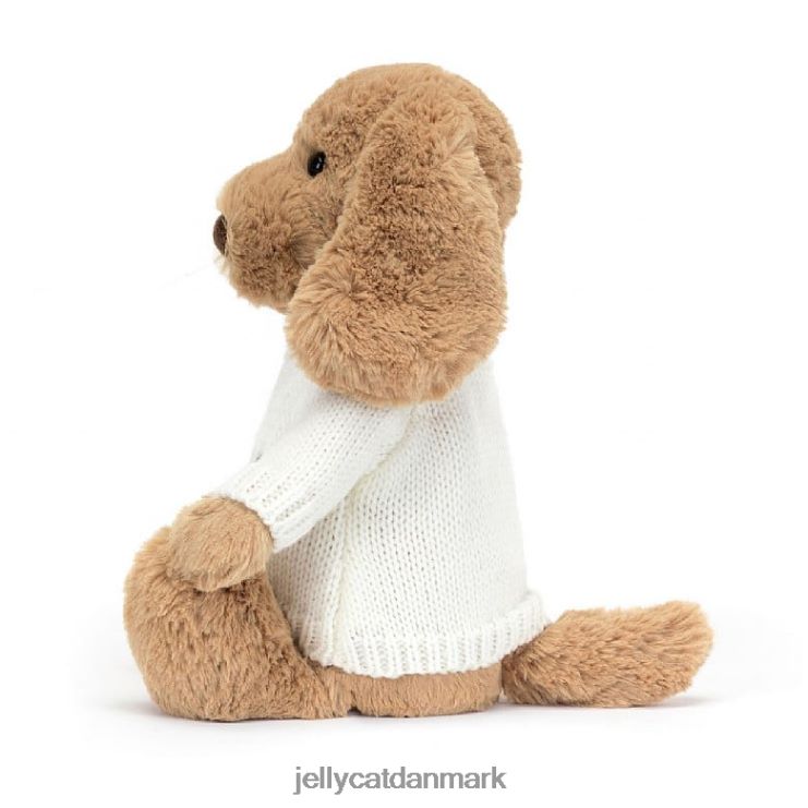 legetøj LHVJ00135 bashful toffee-hvalp med personlig cremetrøje beige Jellycat