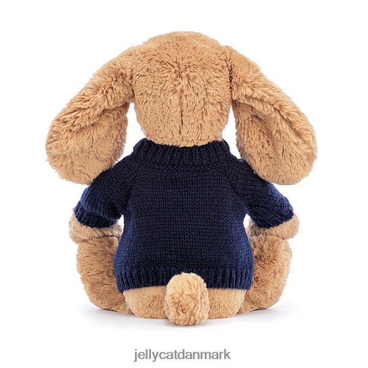 legetøj LHVJ00139 bashful toffee-hvalp med personlig marineblå trøje beige Jellycat