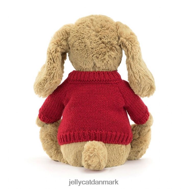 legetøj LHVJ00158 bashful toffee-hvalp med personlig rød trøje beige Jellycat