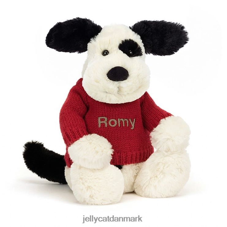 legetøj LHVJ00171 bashful sort & creme hvalp sort og hvid Jellycat