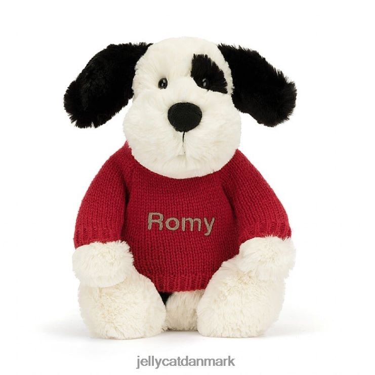 legetøj LHVJ00171 bashful sort & creme hvalp sort og hvid Jellycat