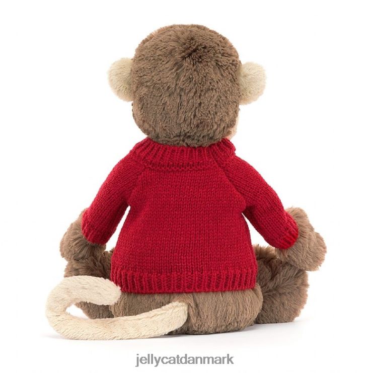 legetøj LHVJ00189 bashful abe med personlig rød trøje brun Jellycat