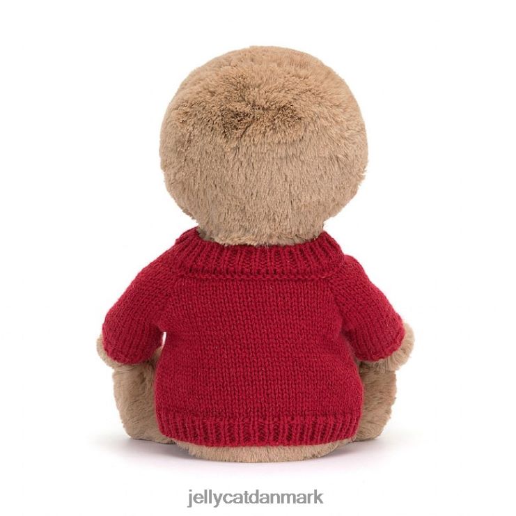 legetøj LHVJ00205 blufærdigt dovendyr med personlig rød jumper tan Jellycat