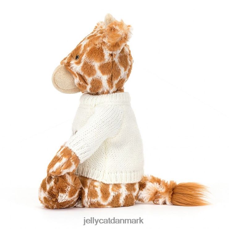 legetøj LHVJ00240 bashful giraf med personlig cremetrøje orange Jellycat
