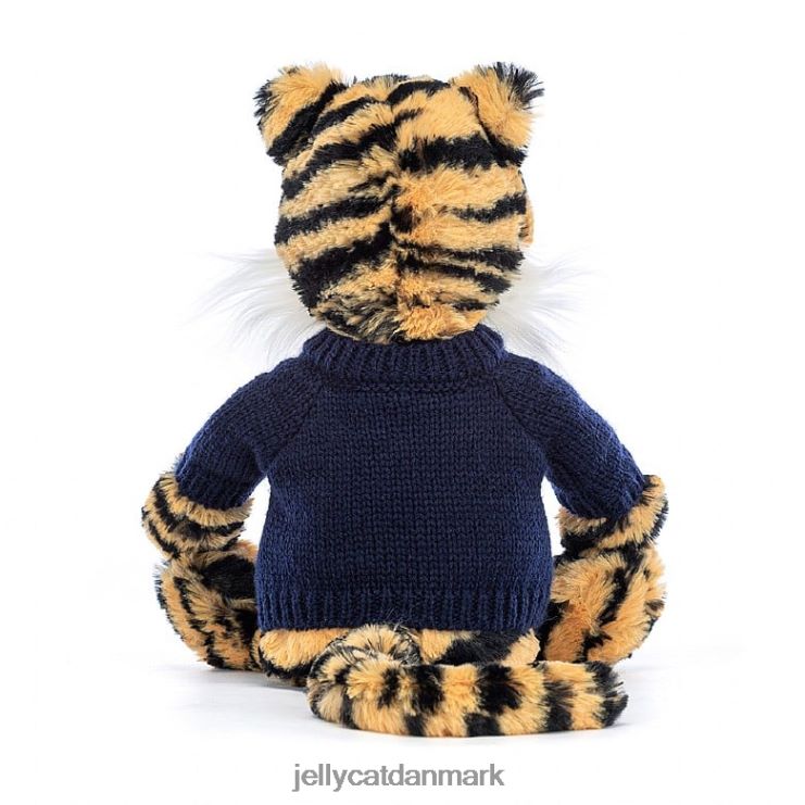 legetøj LHVJ00269 bashful tiger med personlig marineblå trøje i flere farver Jellycat