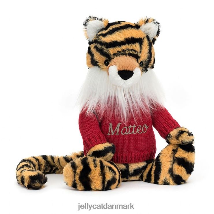 legetøj LHVJ00313 bashful tiger med personlig rød trøje i flere farver Jellycat