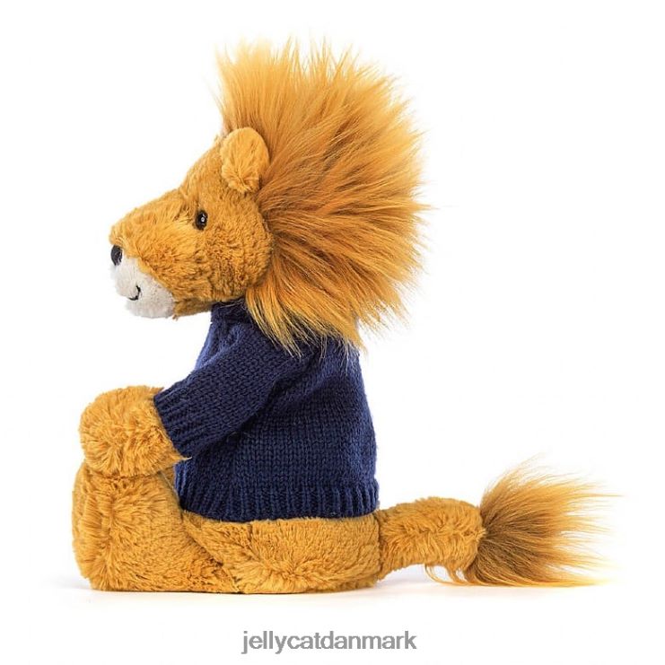 legetøj LHVJ00534 bashful løve med personlig marineblå trøje gul Jellycat