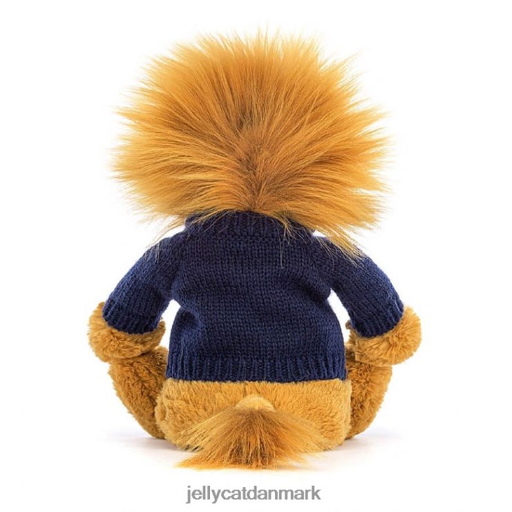 legetøj LHVJ00534 bashful løve med personlig marineblå trøje gul Jellycat