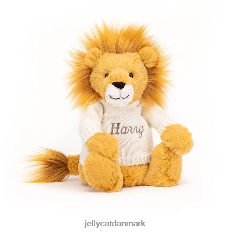 legetøj LHVJ00539 bashful løve med personlig cremetrøje gul Jellycat