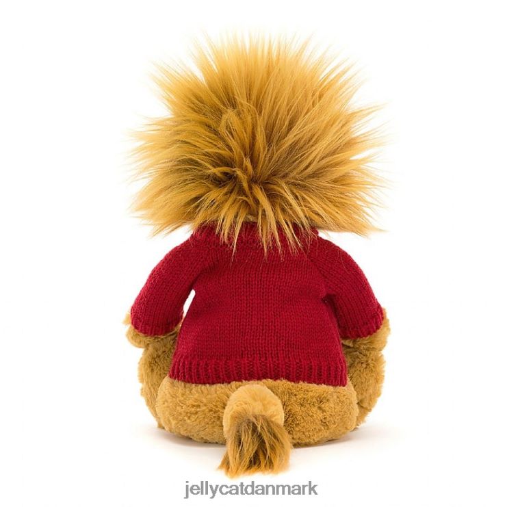 legetøj LHVJ00546 bashful løve med personlig rød trøje gul Jellycat