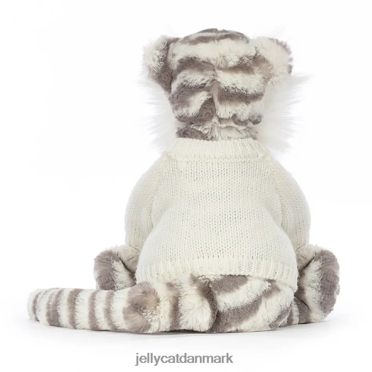 legetøj LHVJ00578 bashful snetiger med personlig cremetrøje grå og hvid Jellycat