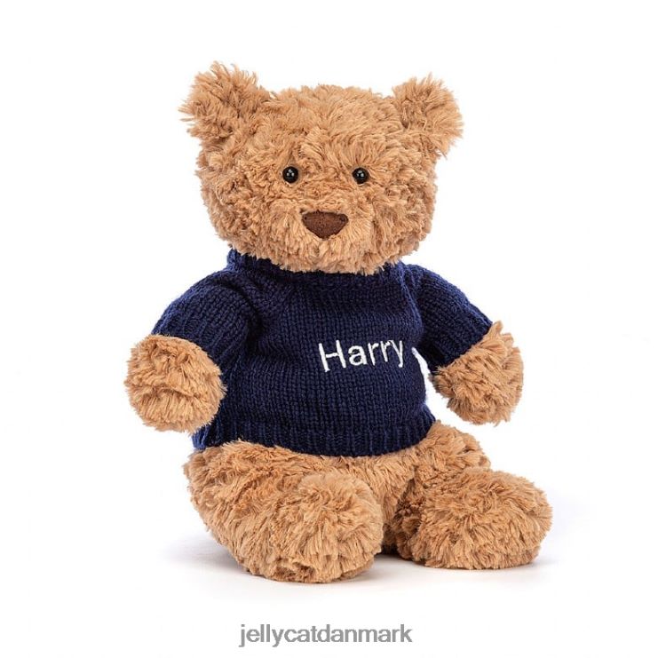 legetøj LHVJ00104 bartholomew bjørn med personlig marineblå trøje brun Jellycat