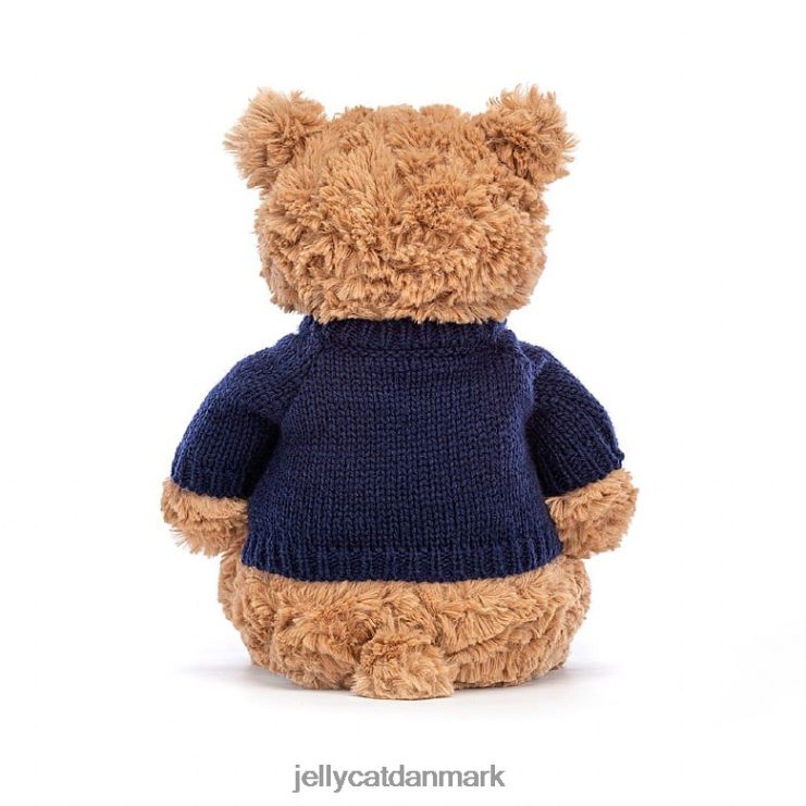legetøj LHVJ00104 bartholomew bjørn med personlig marineblå trøje brun Jellycat