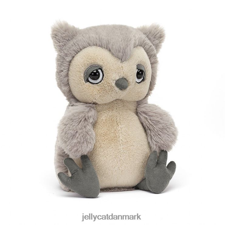 legetøj LHVJ00494 slumrende ugle grå og hvid Jellycat