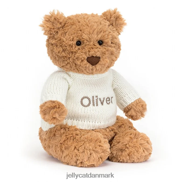 legetøj LHVJ0089 bartholomew bjørn med personlig creme trøje brun Jellycat