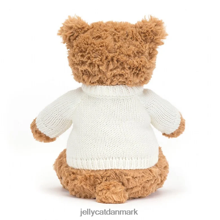 legetøj LHVJ0089 bartholomew bjørn med personlig creme trøje brun Jellycat