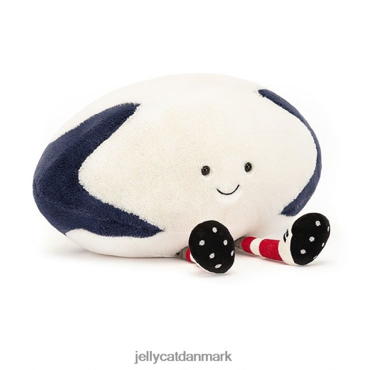 legetøj LHVJ00148 underholdende sports rugbybold blå og creme Jellycat