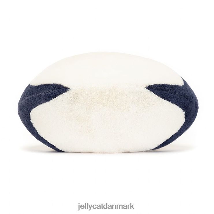 legetøj LHVJ00148 underholdende sports rugbybold blå og creme Jellycat