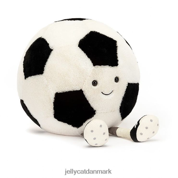 legetøj LHVJ0097 underholdende sportsfodbold sort & creme Jellycat